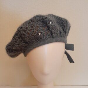 Sonia Rykiel Knit & Rhinestone Beret Hat